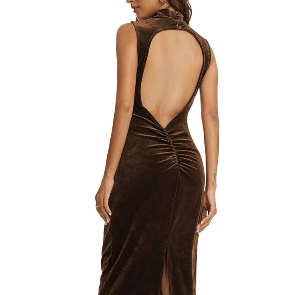 Backless Velvet Dress